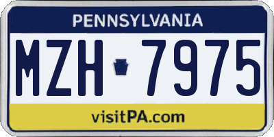 PA license plate MZH7975