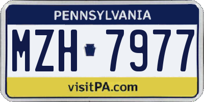 PA license plate MZH7977