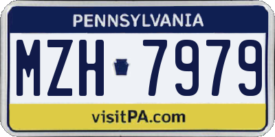 PA license plate MZH7979