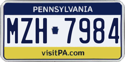 PA license plate MZH7984