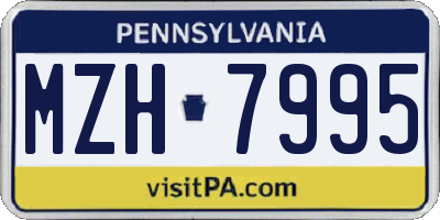 PA license plate MZH7995