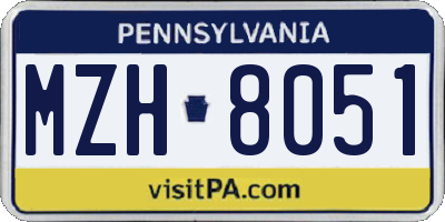 PA license plate MZH8051