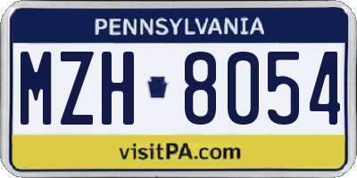 PA license plate MZH8054