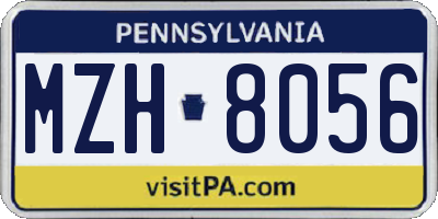 PA license plate MZH8056