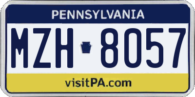 PA license plate MZH8057