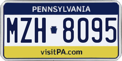 PA license plate MZH8095