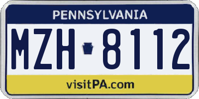 PA license plate MZH8112
