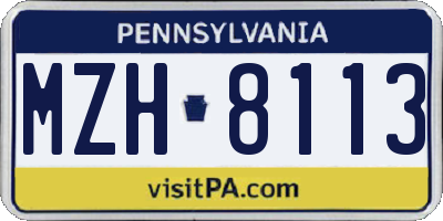 PA license plate MZH8113