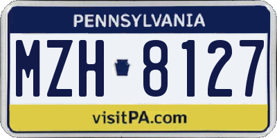 PA license plate MZH8127