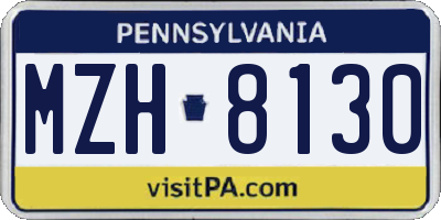 PA license plate MZH8130
