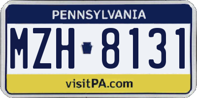 PA license plate MZH8131