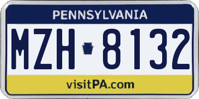 PA license plate MZH8132