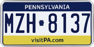 PA license plate MZH8137