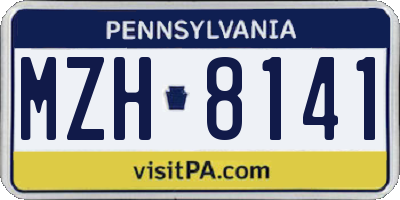 PA license plate MZH8141