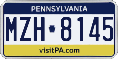 PA license plate MZH8145