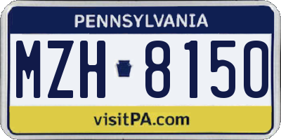 PA license plate MZH8150