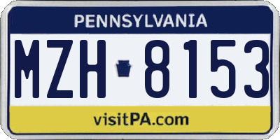 PA license plate MZH8153
