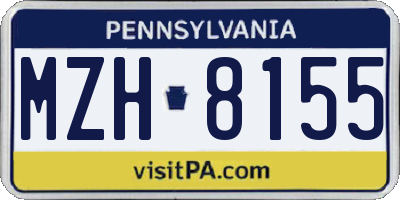 PA license plate MZH8155