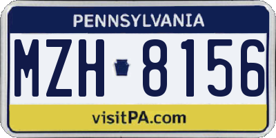 PA license plate MZH8156