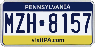 PA license plate MZH8157