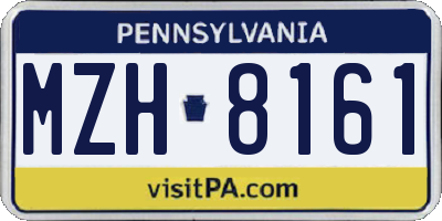 PA license plate MZH8161