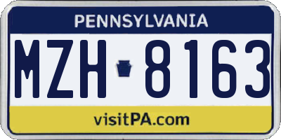 PA license plate MZH8163