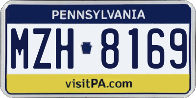 PA license plate MZH8169