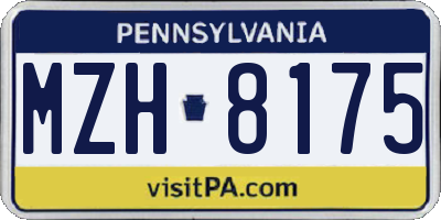 PA license plate MZH8175