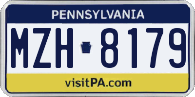 PA license plate MZH8179