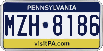PA license plate MZH8186