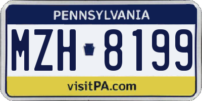 PA license plate MZH8199