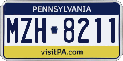 PA license plate MZH8211