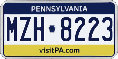 PA license plate MZH8223