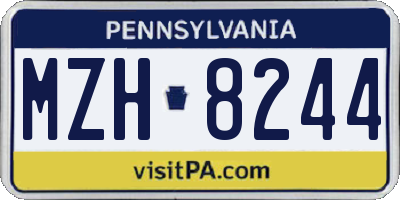 PA license plate MZH8244
