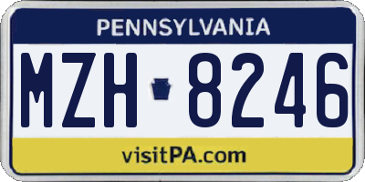PA license plate MZH8246