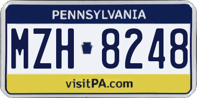 PA license plate MZH8248