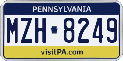 PA license plate MZH8249