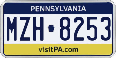 PA license plate MZH8253