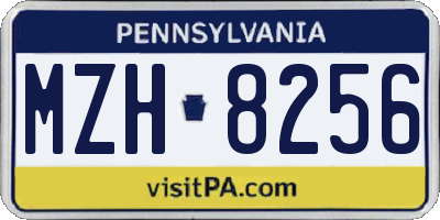 PA license plate MZH8256