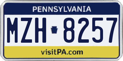 PA license plate MZH8257