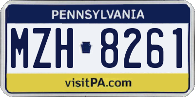 PA license plate MZH8261
