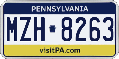 PA license plate MZH8263