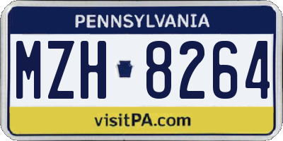 PA license plate MZH8264