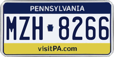 PA license plate MZH8266
