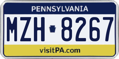 PA license plate MZH8267