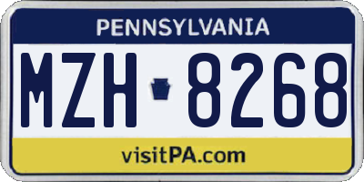 PA license plate MZH8268