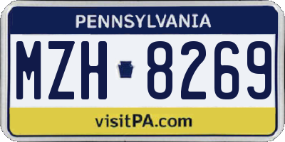 PA license plate MZH8269