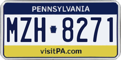 PA license plate MZH8271
