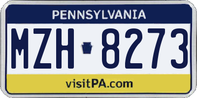 PA license plate MZH8273