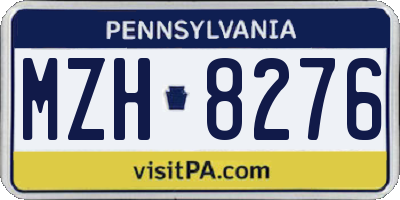 PA license plate MZH8276